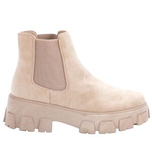 GIANNI Chunky Suede Lugg Sole Beige Boots